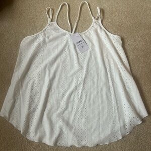 White Flowy Tank Top